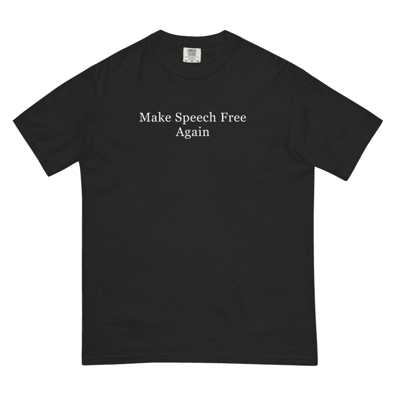 Make Speech Free Again- Comfort Colors Tee / Black / S mockup 1