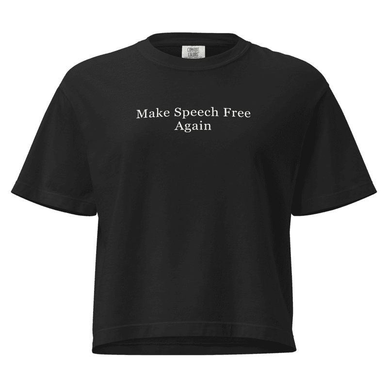 Make Speech Free Again- Women's Crop Tee / Black / S mockup 1